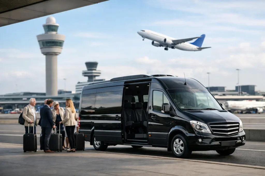 Taxibus naar Schiphol voor groepen boeken